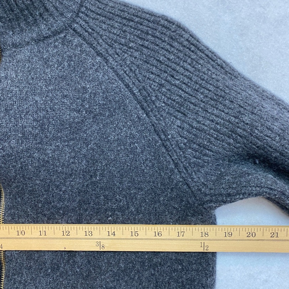 Rodd & Gunn Sweater Mens L Gray Australian Lambswool Merino Ribbed Knit Full Zip - Picture 6 of 9